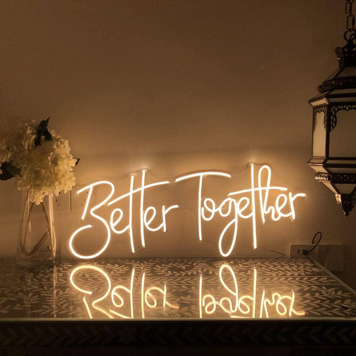 GG Decore Better Together (24X18 Inches) Neon Led Light For Home Decorative Sign Wall/Decor For Wedding Party Kids Room/Living Room House/Bar/Pub/Hotel/Restaurant (003)-image-6