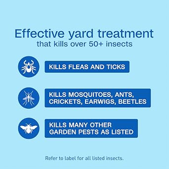 ADAMS Plus Flea and Tick Spray for Yard, Kills Fleas, Ticks, Mosquitoes, Ants and Many Other Listed Nuisance Pests, Treats Up to 5,000 Square Feet, Easy-To-Use Hose-End Spray, 32 Fluid Ounces