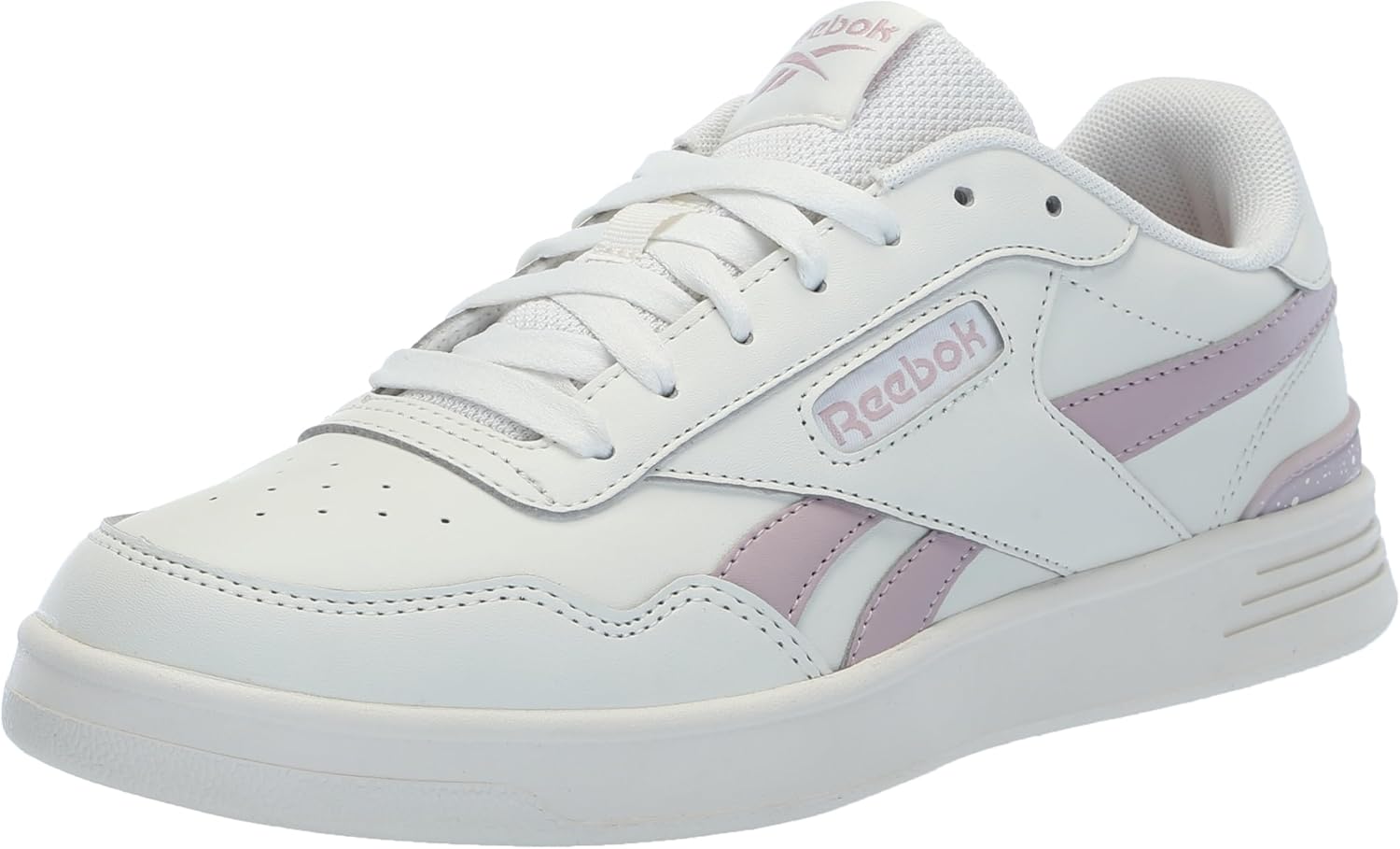 Reebok Women's Court Advance Clip Sneaker, Chalk/Ashen Lilac/Chalk, Women's Size 8.5