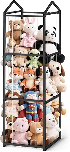 Miniatura 8 de Almacenamiento de peluches de peluche, organizador de almacenamiento de juguetes gigante, soporte de zoológico de animales de peluche, estante de