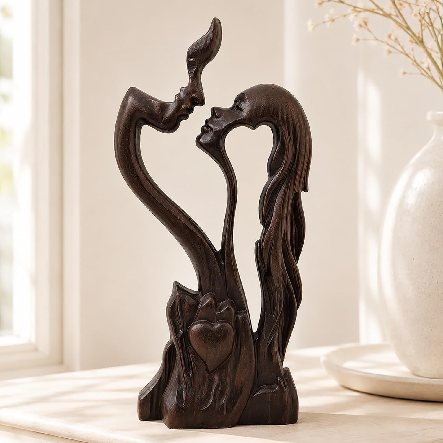 12" Kissing Couple Sculpture - Love Statue – Home Decor