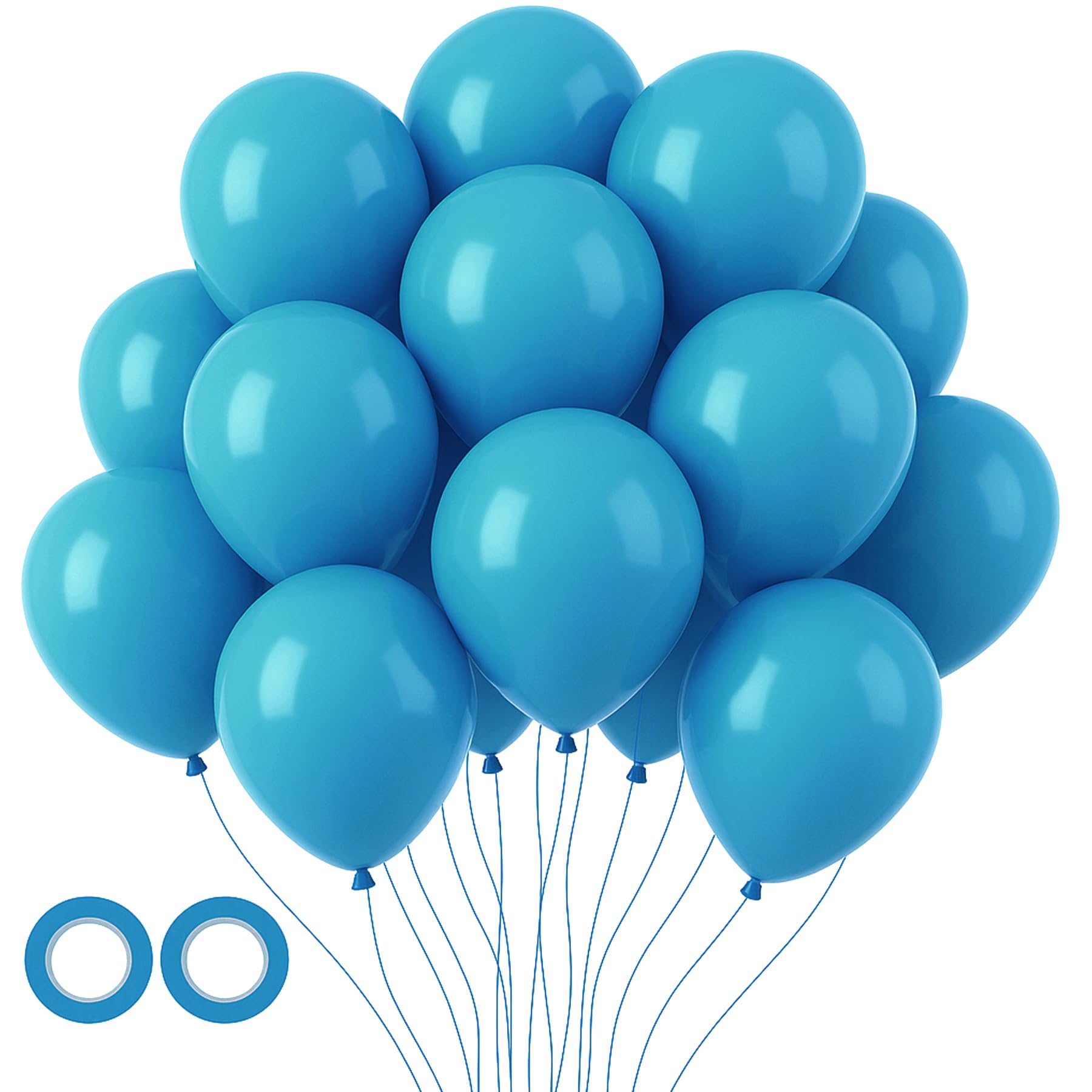 Photo 1 of Voircoloria 105pcs Peacock Blue Balloons 12inch Party Latex Balloons for Boys Girls Birthday Baby Shower Gender Reveal Wedding Sunflower Party Decorations
