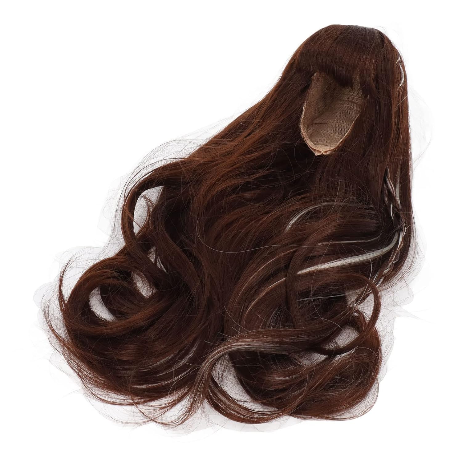 1/3 BJD Doll Wig, Heat High Temperature Silk Long Dark Brown Curly Wig with Simulation Scalp, for 8 9in 21 24cm BJD Doll