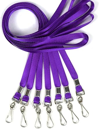 Lanyard 50 Pieces Flat Bulk Lanyards for ID Badges Neck Straps Cruise Lanyard Swivel J-hook Clips Badge Lanyards
