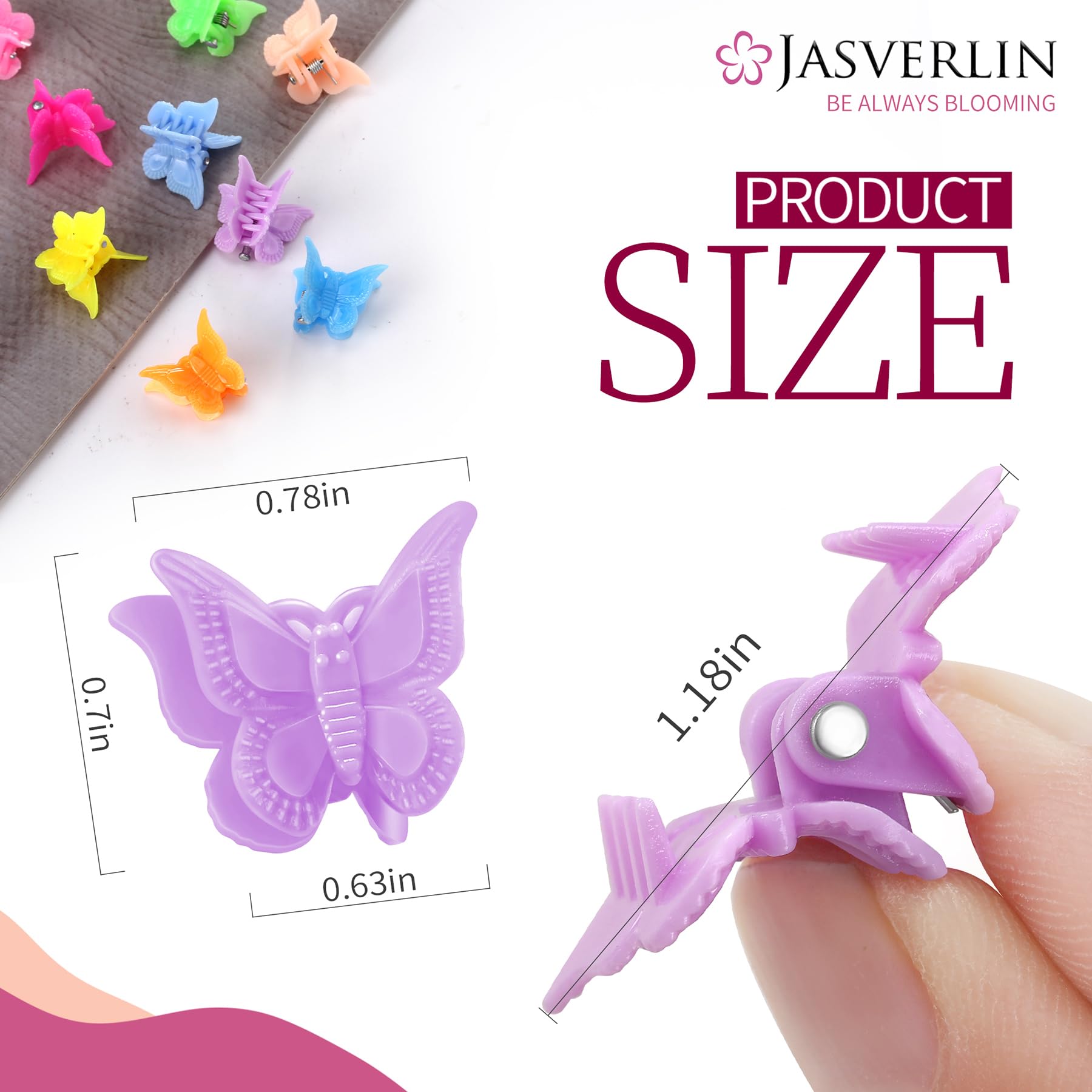 JASVERLIN 90s Small Butterfly Hair Clips - Image 3