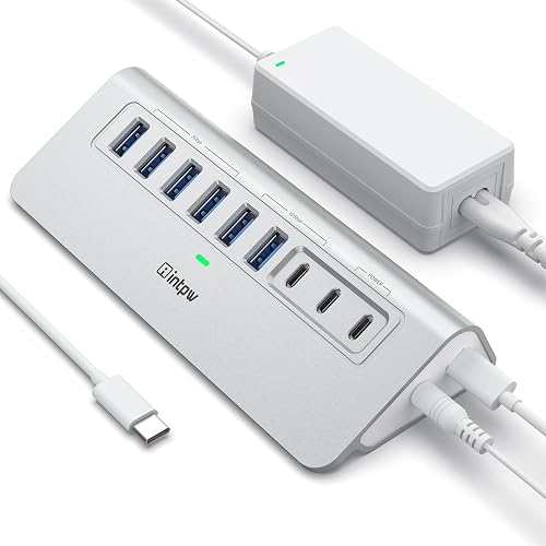 intpw 9-Port USB-C 10Gbps Powered USB Hub