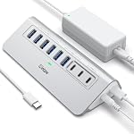 Alimenté USB Le centre, Intpw 9-Port USB 3.2/USB C Hub avec 10Gbps, 4*USB 3.0 + + 3*USB 3.2 ,2*45W PD Ports chargés, 3.3FT câble + 65W Adaptateur d'alimentation en aluminium USB Hub pour PC, Ordinateur portable,iphone17/16/Macbook Neo
