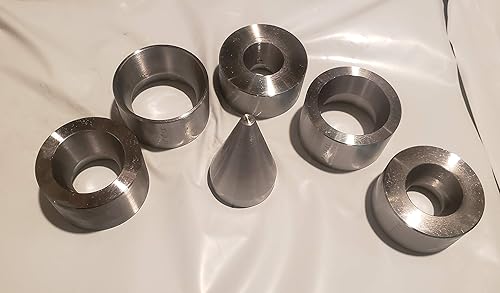 Miniatura 3 de USAReplacementparts Juego de troqueles plegables de 17 grados, 5 piezas y cono plegable, herramienta de fabricación de joyas de metal hecha en