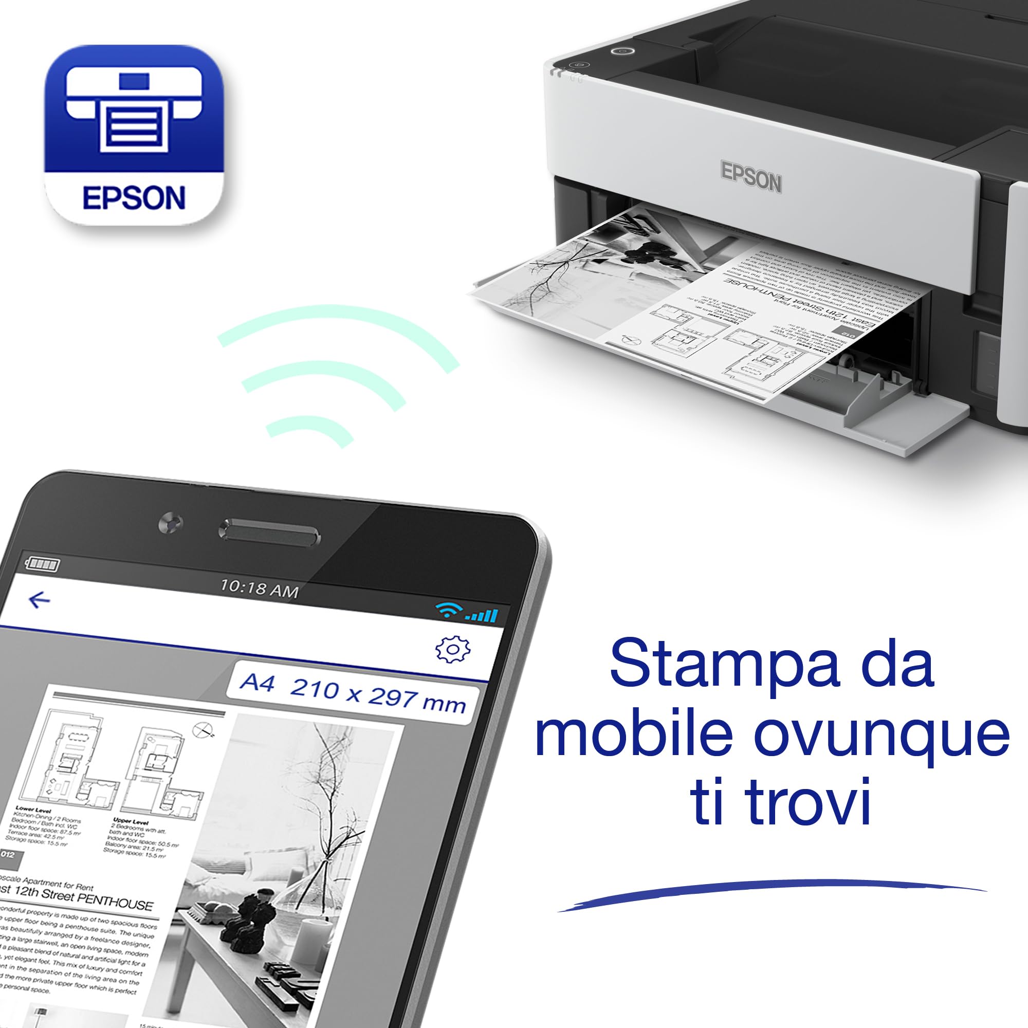 Epson EcoTank ET-M1170 stampante a getto d'inchiostro 1200 x 2400 DPI A4 Wi-Fi