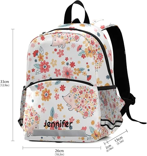 Miniatura 3 de Glaphy Mochila personalizada para niños, mochila infantil para guardería, mochila preescolar con nombre personalizado para niños y niñas, 3-erizo,