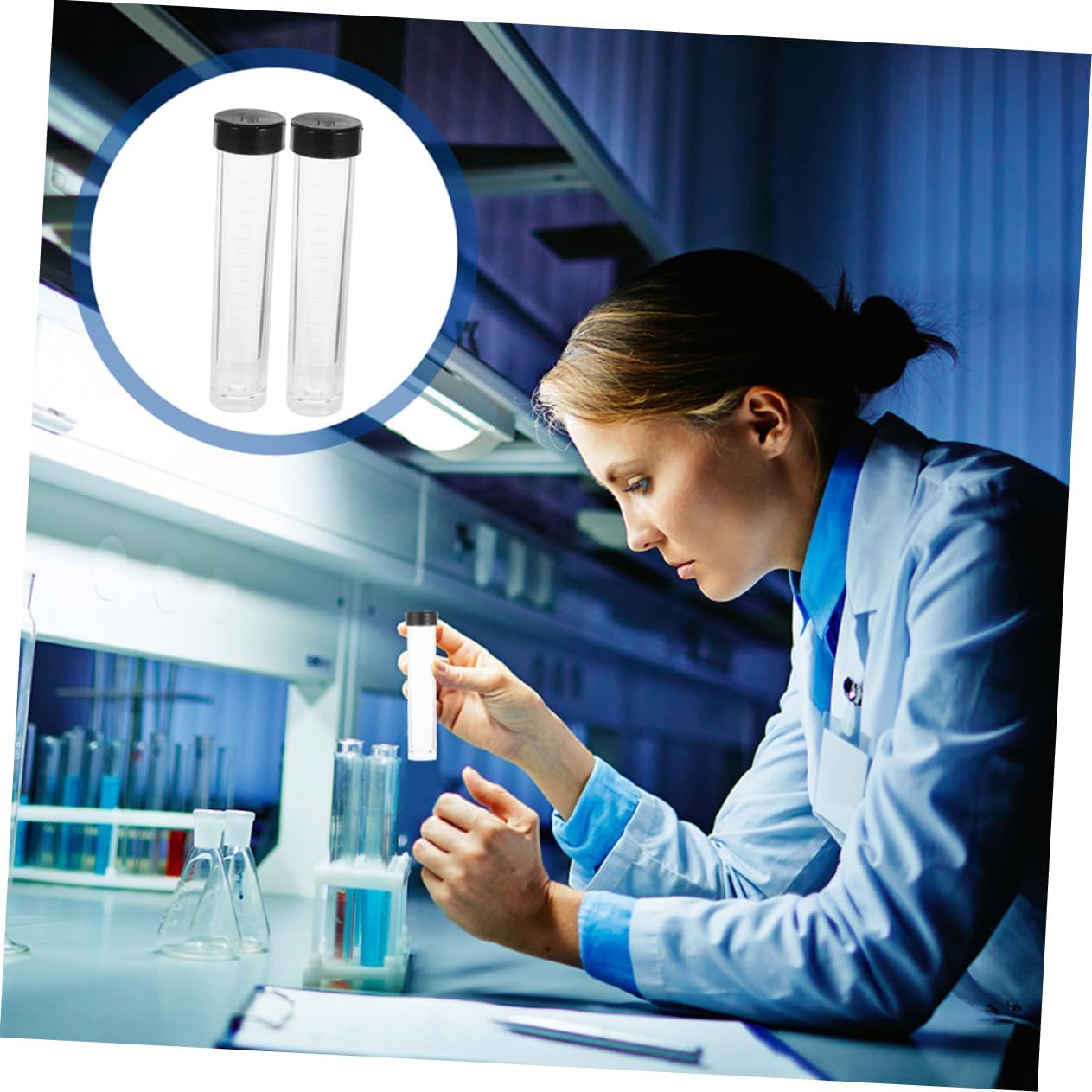 20pcs Plastic Storage Tubes with Caps, 10ml Sample Holders