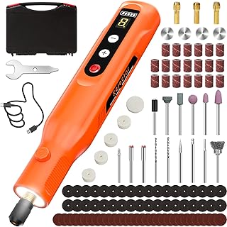 Mini Cordless Rotary Tool with 113 Accessories,Engraving Pen LED Screen & Ring Light 5000mAh Power Rotary Tool Kit 5-Speed for Engraving Sanding, Polishing, Carving, Cutting, DIY Crafts,
