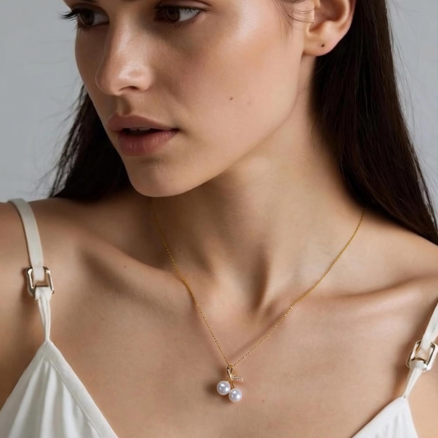 Natural Pearl Pendant Necklace AAA+ Quality, 18k Gold-plated/Sterling Silver, Hypoallergenic, Ideal for Weddings, Anniversaries, Birthdays, with Gift Box