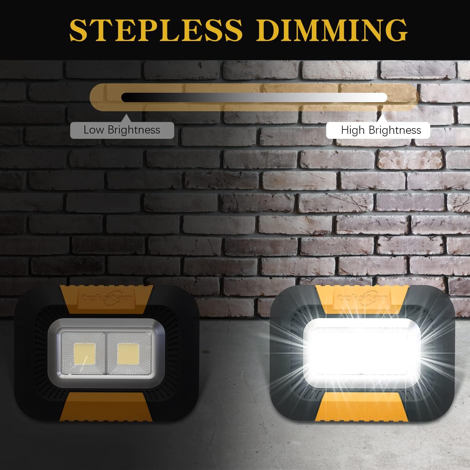 tekstap LED Work Light Rechargeable,IP65 Waterproof Portable Work Lights 30W 2000LM,4400mAh COB Flood Light Battery Powered for Job Site,Camping,Hurricane,Emergency,Outdoor(2 Pack)