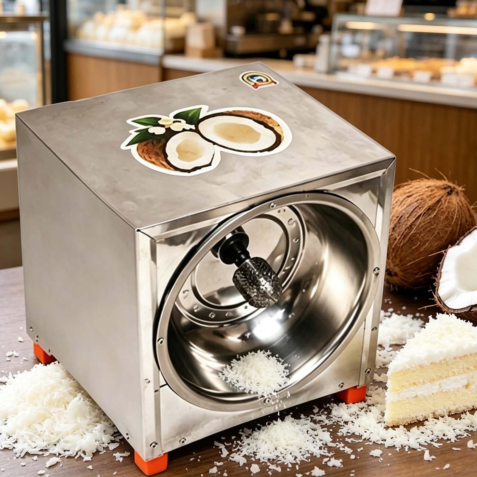 Râpe À Noix De C-oco Électrique Professionnelle, Râpe À Chair De Noix De Co-co, Moteur 300 W, 1 Min/Noix De Coc-o, Capacité 50 Kg/H, Mèche Ovale, Ajustement Précis, Rendement Élevé