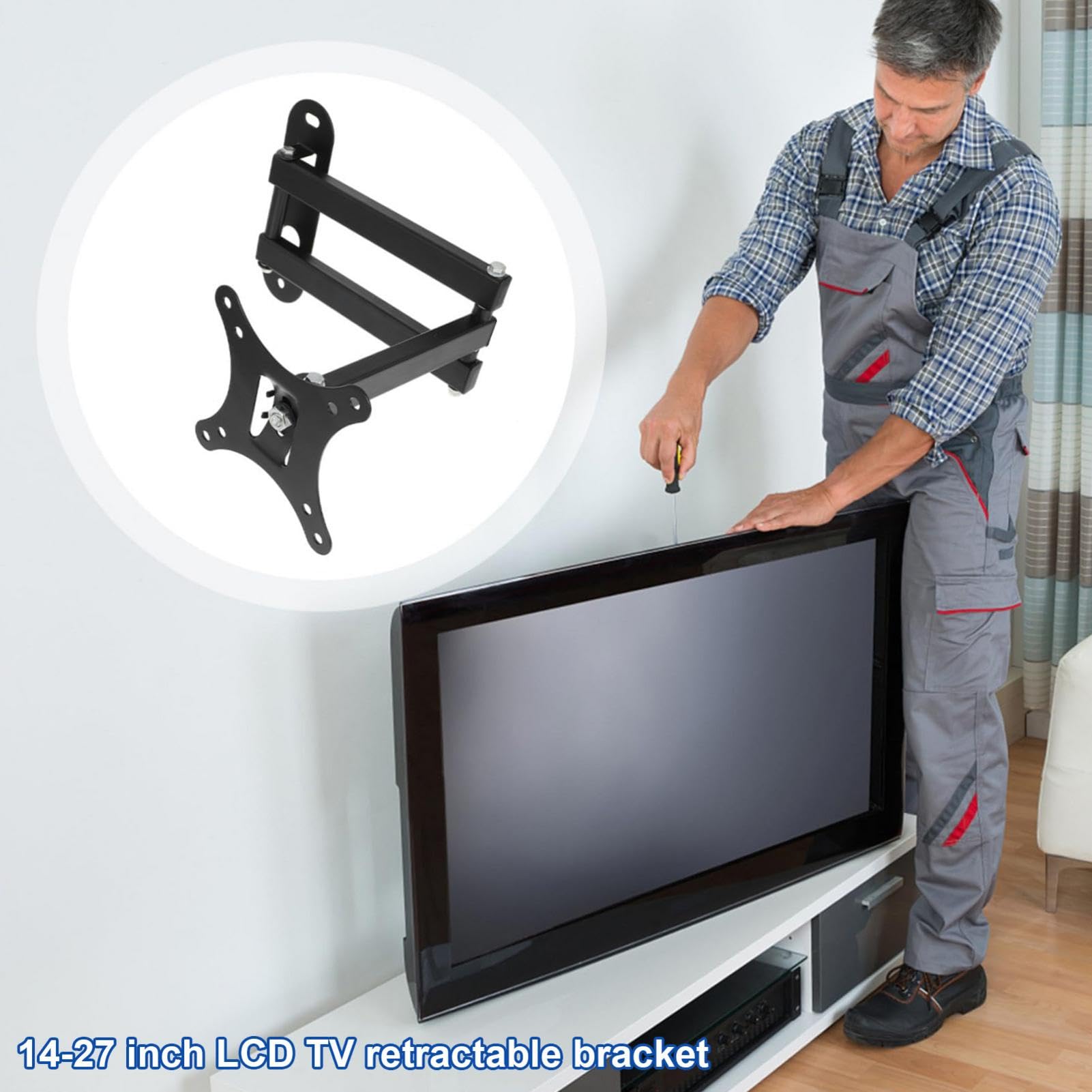Soporte de pared giratorio para TV - Soporte giratorio ajustable - Compatibilidad universal - Fácil instalación - Diseño que ahorra espacio