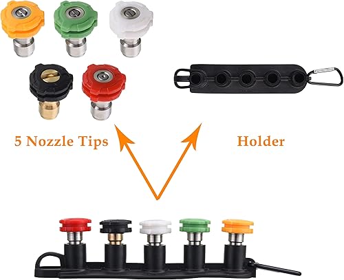 Miniatura 8 de FIXFANS - Kit de pistola de lavado a presión, pistola de mango de lavadora eléctrica de 5000 PSI con extensión de varilla de repuesto, pistola de