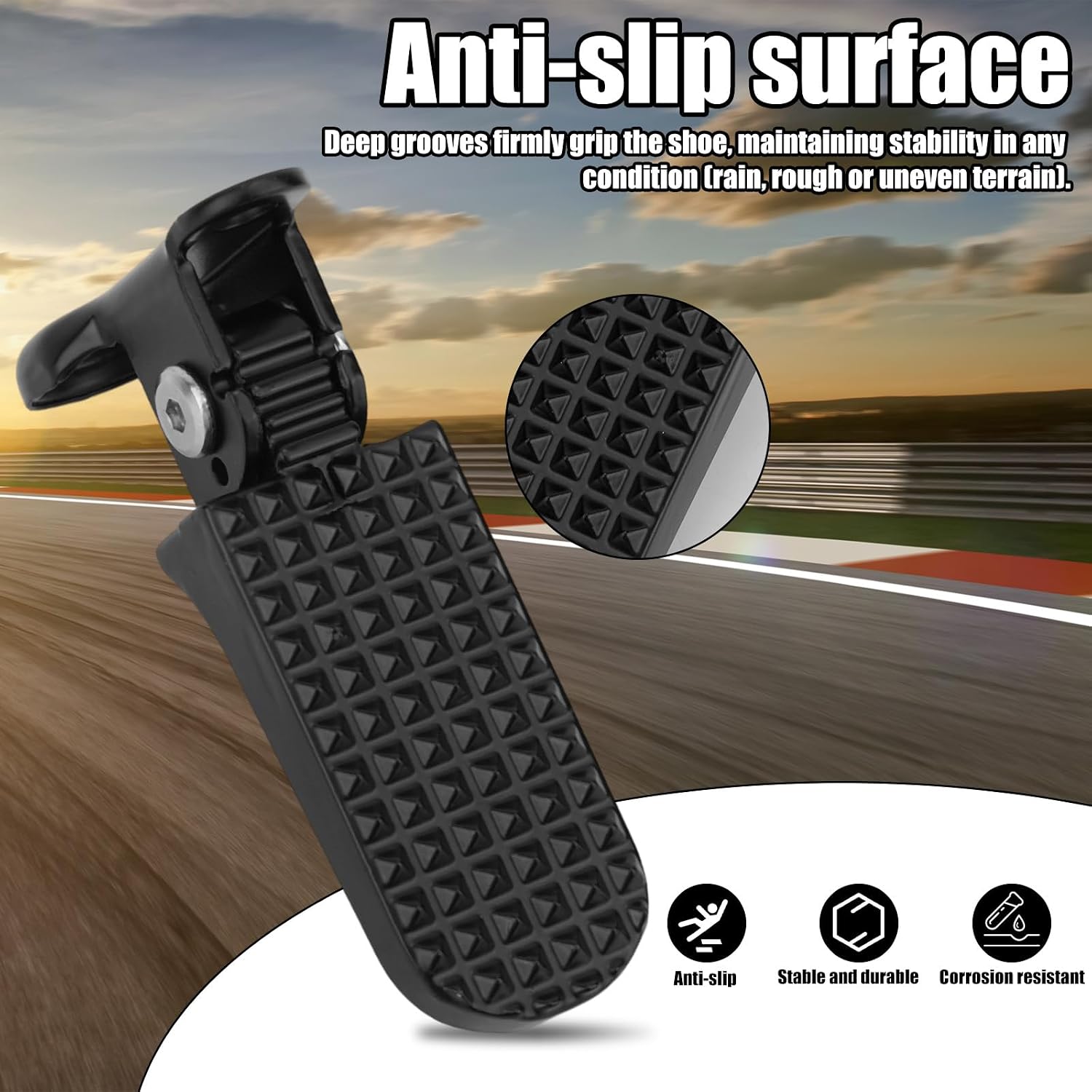 2pcs Bike Foot Pegs with Mounting Bolts for Ebike Ridstar Q20 | Foldable Passenger Foot Pegs Non-Slip Rest Pedals for Electric Bike Dirt Bikes MTB Motorcycle Scooter