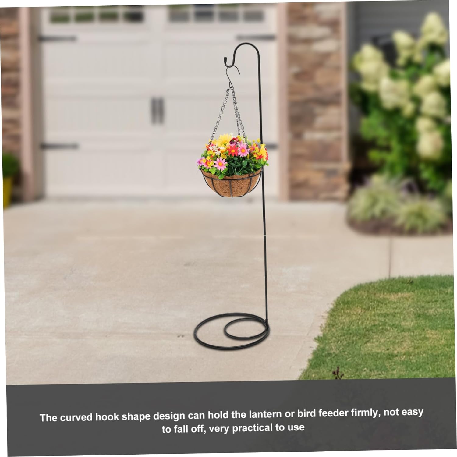 Cabilock Rust Garden Inserted Hook Iron Ground Shepherd Hook Heavy Duty Plant Hanger