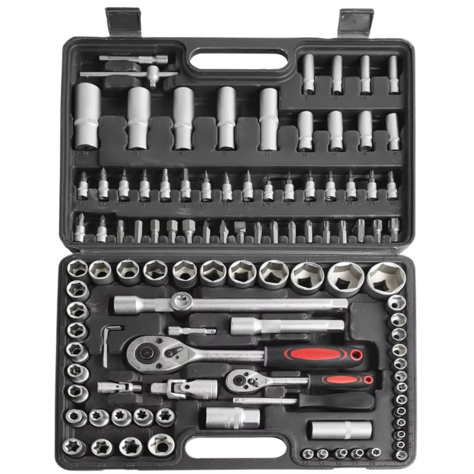 Set di attrezzi meccanici Set Chiavi A Bussola A Cricchetto 108 Pezzi Set Strumenti Riparazione Auto Combinato Chiavi Dinamometriche A Cricchetto Chiave Punte Cacciavite Utensile Manuale