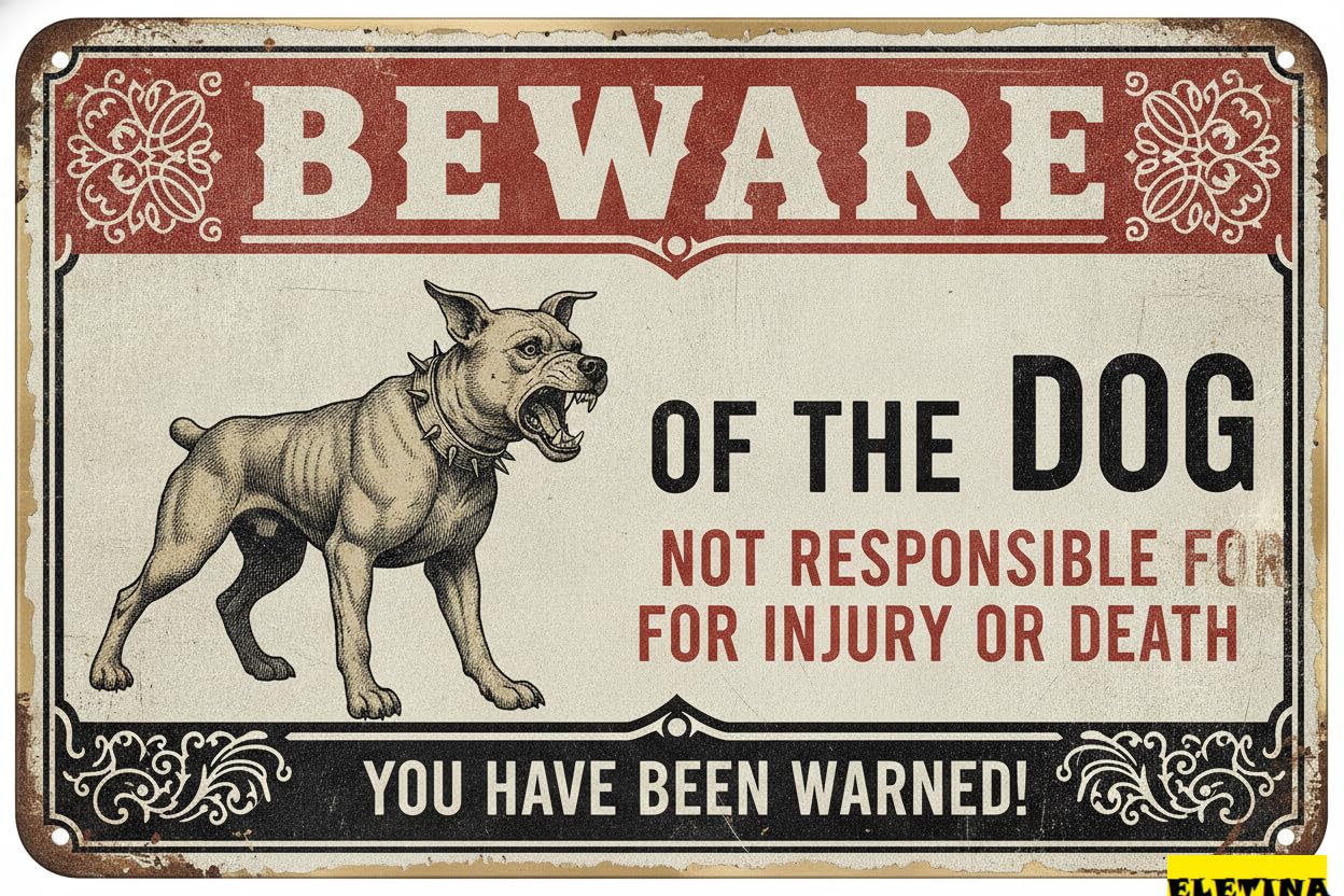 Tin Sign for Man Cave Beware Of The Dog Mastiff You Have Been Warned Aluminum Metal Tin S Outdoor Yard Warning Fence Yard Home Kitchen Farm Garden Wall Decor 8x12 Inch Private Property Decorative