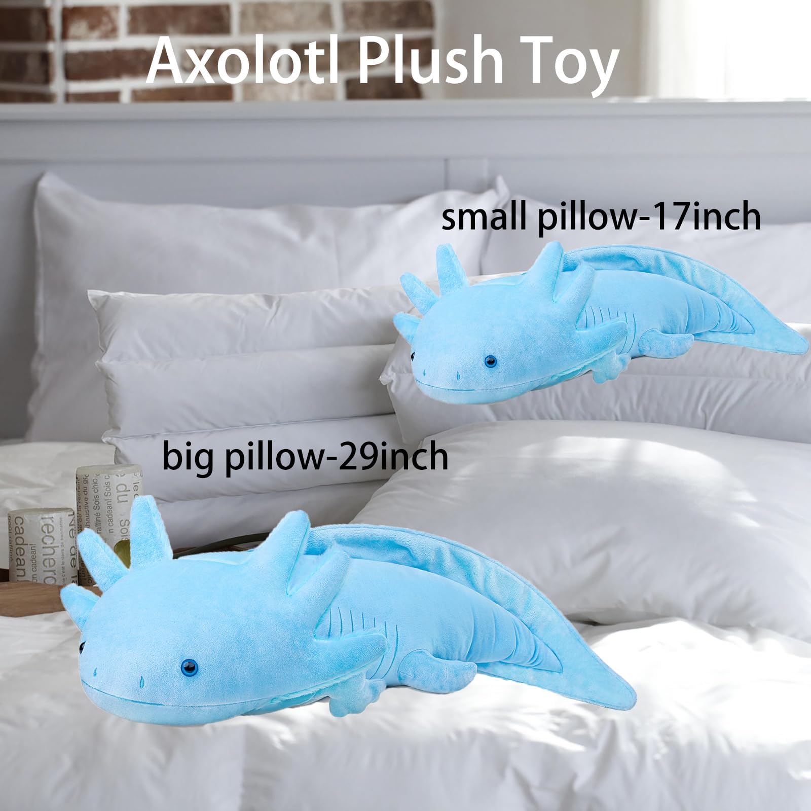 lilizzhoumax Axolotl Plush Toy 44cm/17inch Realistic Stuffed Animal Axolotl Plush Cute Super Soft Pillow Home Decoration Easter for Kids boys girls - Image 3