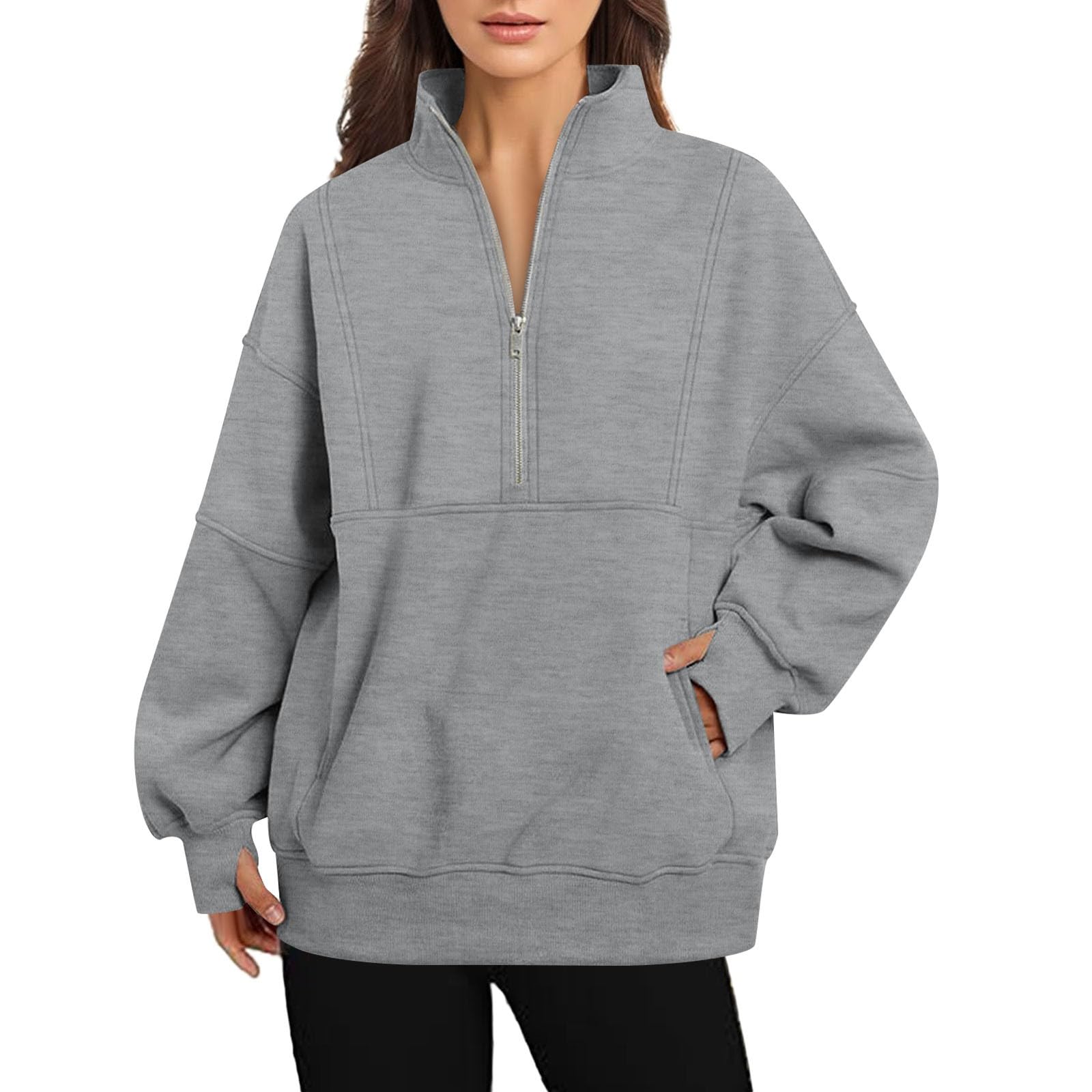 Sudaderas de manga larga con cuello alto para mujer, estilo occidental, cómodas, con bloques de color, con cremallera, forro polar, ajuste holgado, casual, para entrenamiento, moda, gótico, preparado,