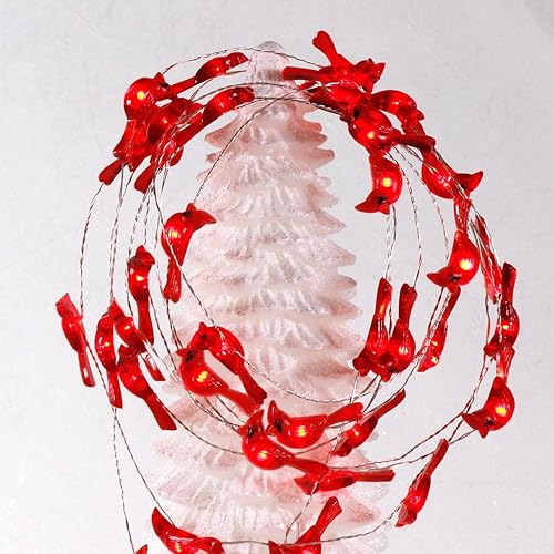 Miniatura 9 de Impress Life - Guirnalda de luces de cruces latinas, alpacas, bastón de caramelo, poodles, caracoles, pájaros rojos, hombre de jengibre, perros