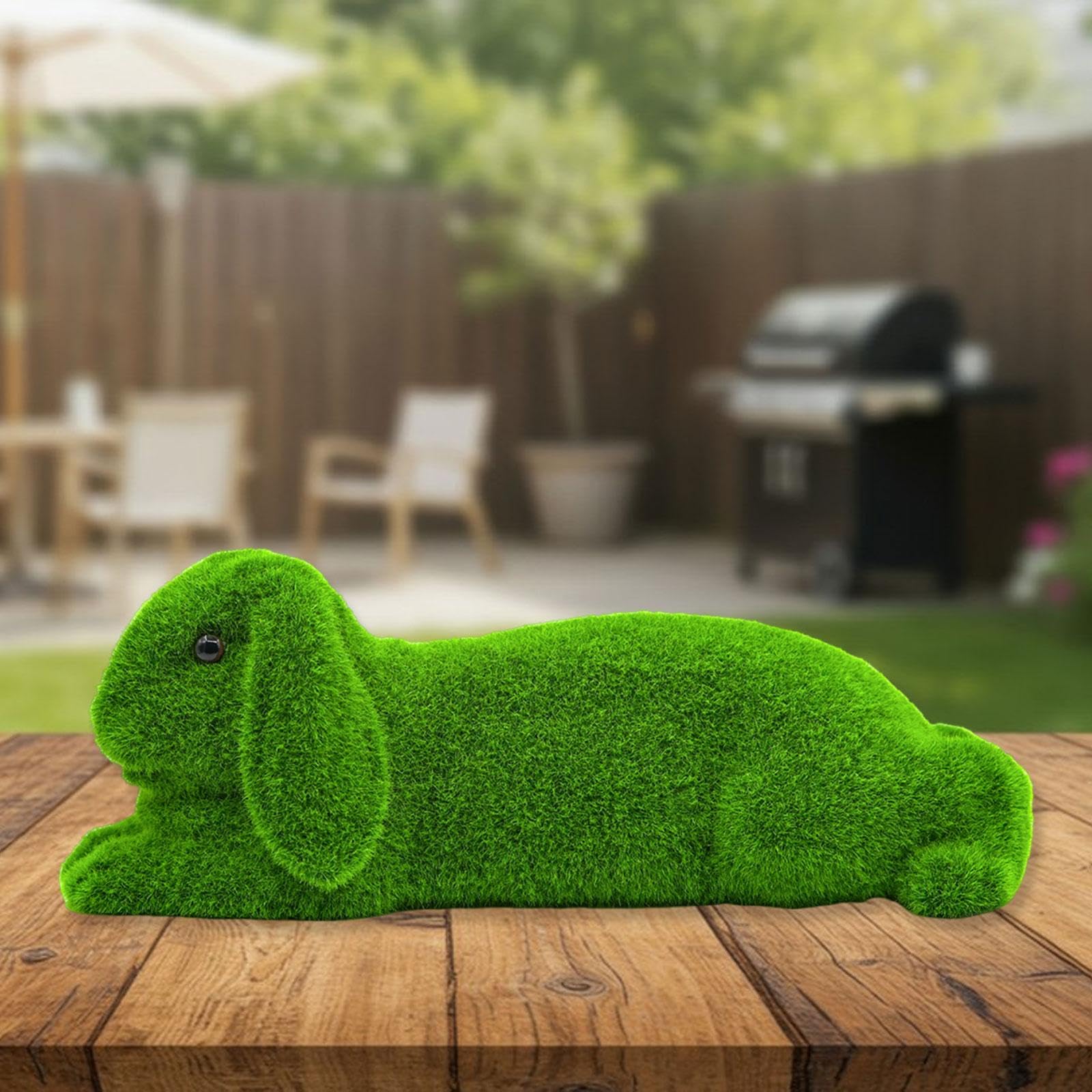 Sharplace Statue de lapin, accessoire de jardin, figurine de lapin à monter soi-même, ornement décoratif polyvalent en résine floquée verte pour terrasse.