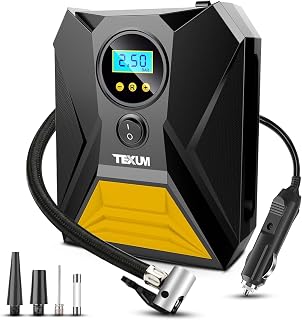 Texum TAP-8Y Digital Tyre Inflator for Car - 150 psi, 12V DC Portable Air Pump/Compressor with Digital Tyre Pressure Gauge, Suitable for Bikes, Bicycles or Any Inflatable with LED Light