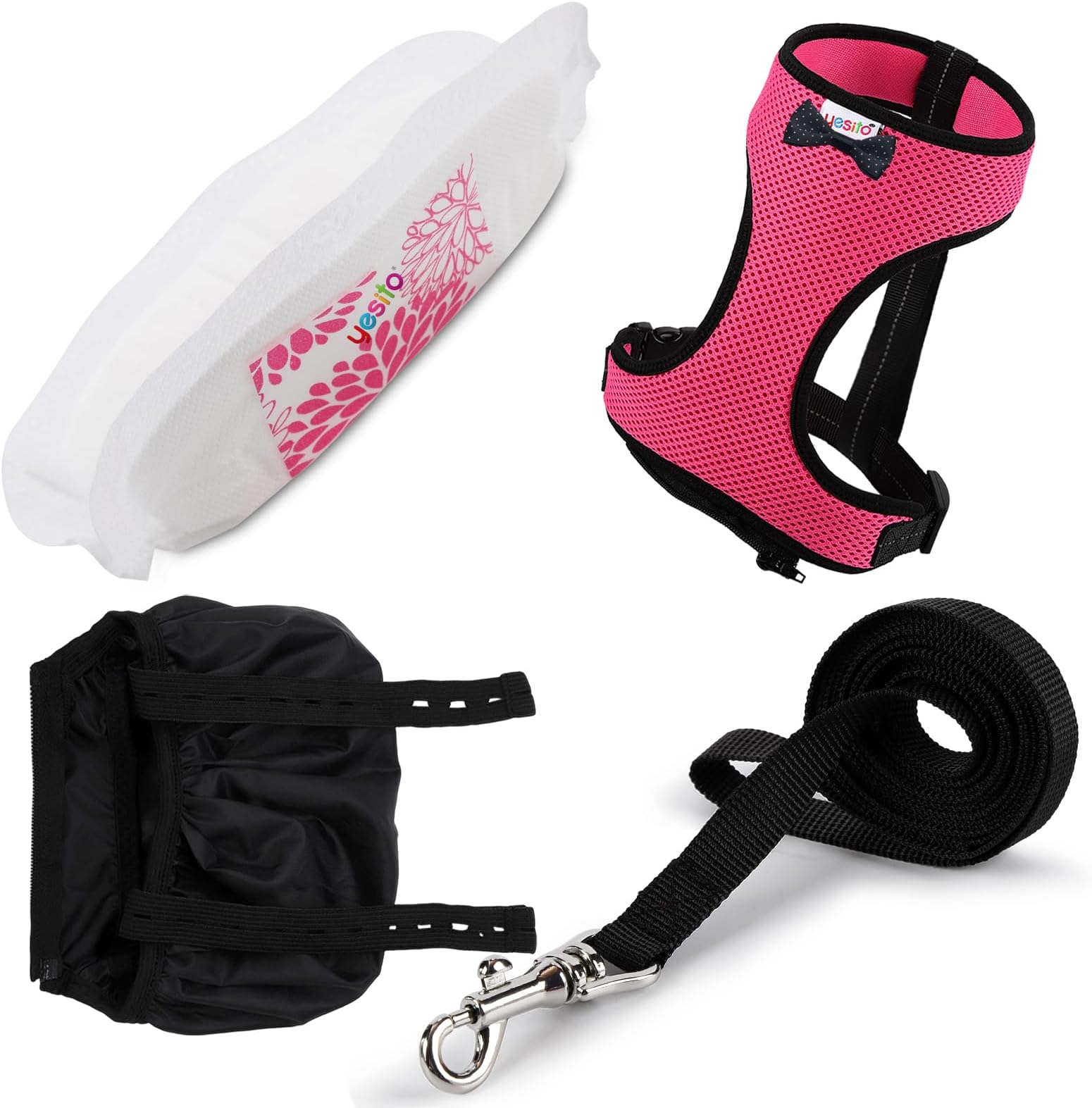 Adjustable Chicken Harness & Diaper with 5.4ft Leash | Escape-Proof Breathable Mesh | Outdoor Walking Training for Hens Ducks & Chicks | Stop Droppings & Feather Mess