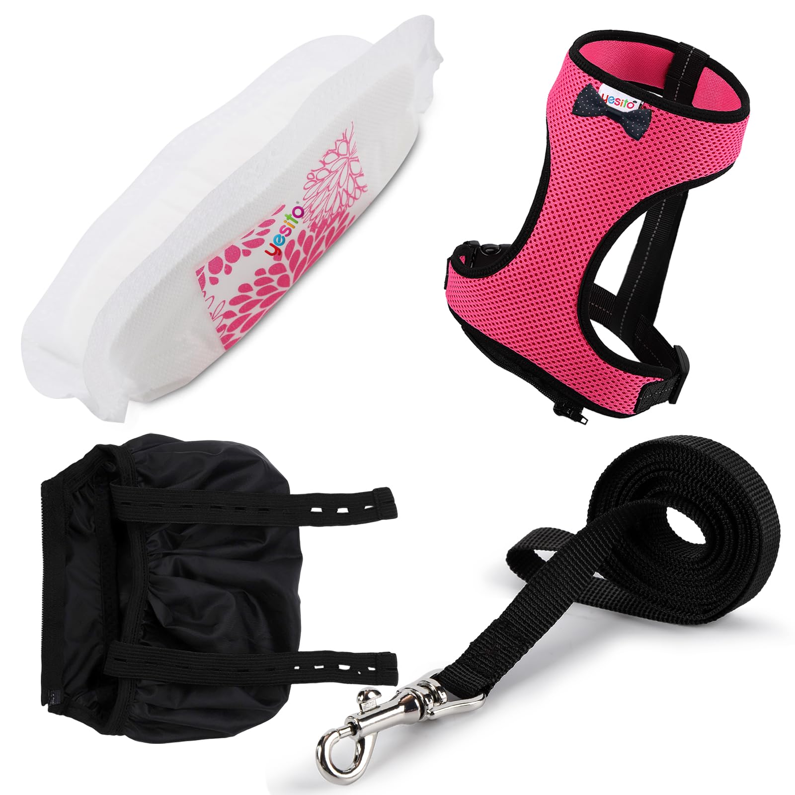 Adjustable Chicken Harness & Diaper with 5.4ft Leash | Escape-Proof Breathable Mesh | Outdoor Walking Training for Hens Ducks & Chicks | Stop Droppings & Feather Mess