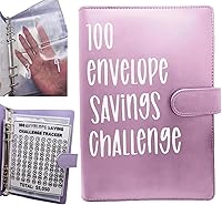 Vista 9 de Carpeta de desafío de 100 sobres – Libro de desafíos de ahorro 2023 con sobres, carpeta de 100 sobres, desafío de ahorro de dinero, manera fácil