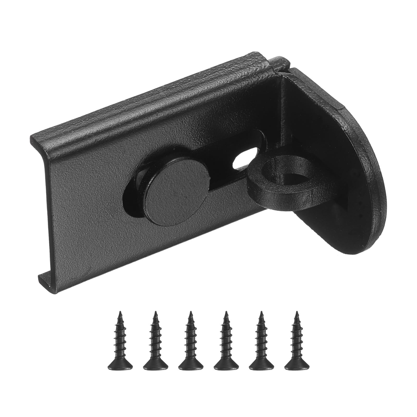 sourcing map Sliding Door Lock, 2.09" 90 Degree Safety Hasp Locking Latch, Stainless Steel Right Angle Security Padlock with Screws for Push/Sliding/Barn Doors and Gate, Black