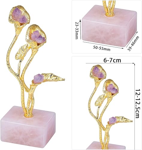 Miniatura 2 de rockcloud Árbol bonsái de Feng Shui con punta de cristal de amatista curativa para decoración del hogar, soporte para joyería