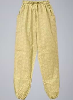 リネンのもんぺ　シトラスイエロー リネンのもんぺ リネンパンツ シトラスイエロー ロングパンツ