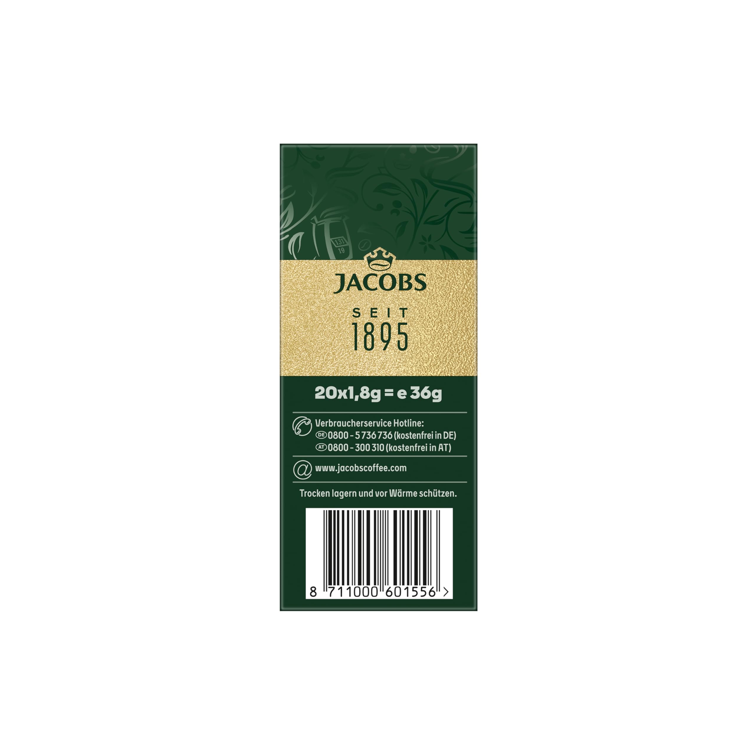 Jacobs Krönung löslicher Bohnenkaffee als Stick, Instant Kaffee, 12 x 20 Einzelportion à 1,8 g, für 240 Getränke