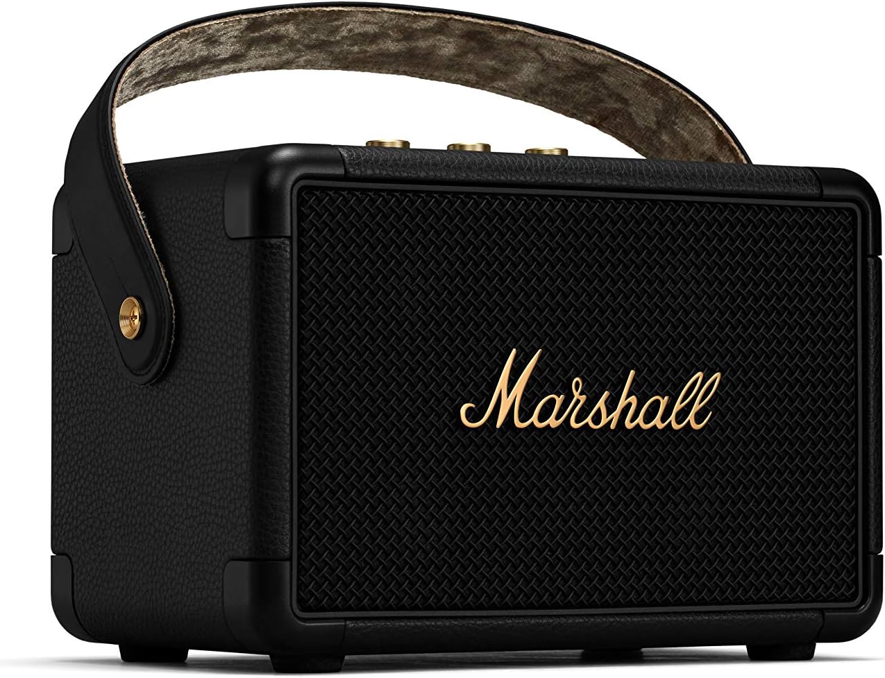 Kilburn II Black N Brass Portable Bluetooth Speaker