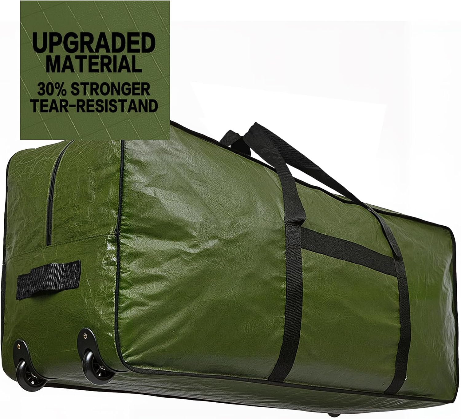 HOMEST Christmas Tree Storage Bag, Fits for 7.5-9 ft Xmas Artificials, Zippered Bag with Reinforced Carrying Handles and Wheels, Green (Bag Only)