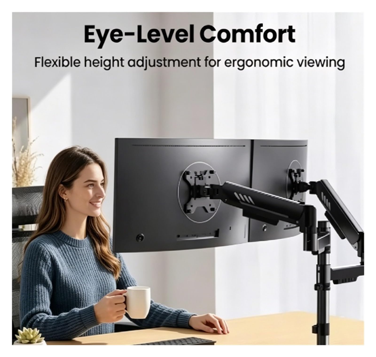 Supporto da tavolo for doppio monitor pieghevole multiangolo