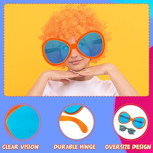 Miniatura 4 de 2 lentes de sol gigantes de payaso divertidos accesorios de sol de fiesta para adultos, plástico novedoso para festivales y vacaciones