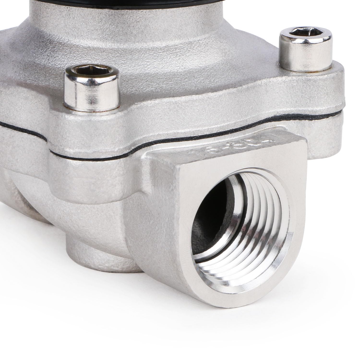 U.S. Solid Válvula solenoide eléctrica de acero inoxidable 1/2 pulgadas, 24 V CA, normalmente cerrada, aire, agua, combustible, rosca VITON G
