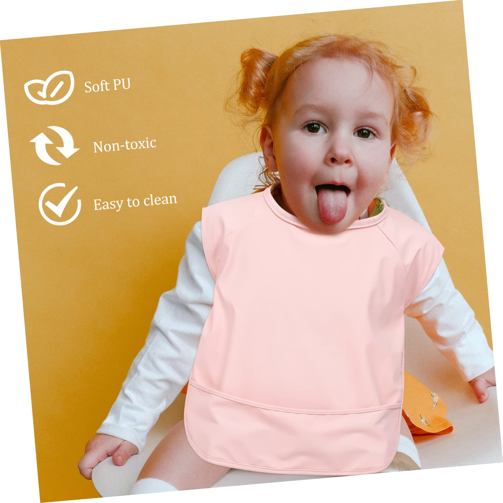 TOYANDONA 2 Piezas Ropa Cena Sin Mangas Para Comer De Pu Babero Para Alimentación Para Saliva Meses Delantal Para Bebe