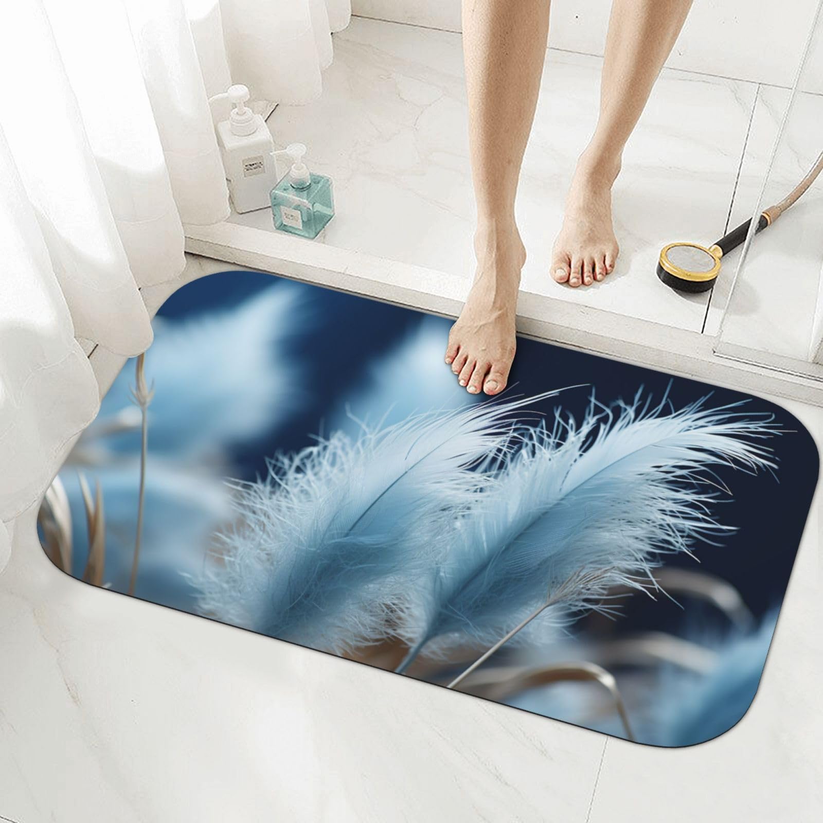 Tapis de bain en pierre anti flaque d'eau terre diatomée