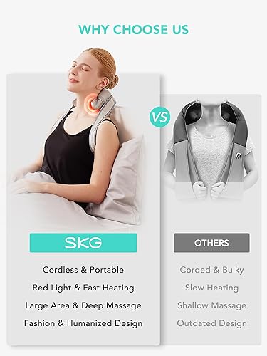 Miniatura 7 de SKG Masajeador de cuello para aliviar el dolor de tejido profundo, masajeador de cuello y hombros con dispositivo de alivio del dolor de cuello