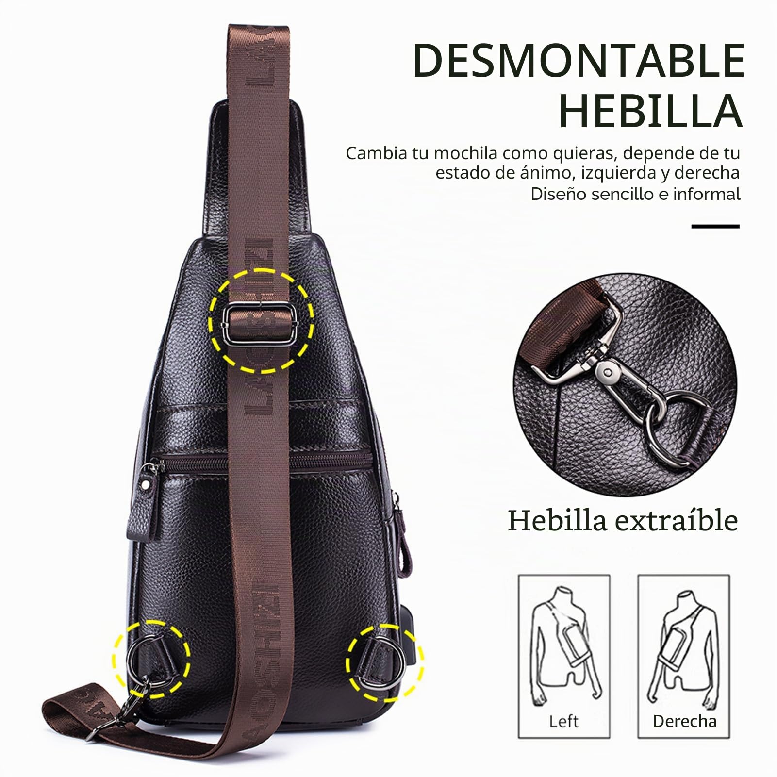 pundarika bolso hombre bandolera piel bolsos hombre piel bolso caballero mala homem, correa de hombro ajustable