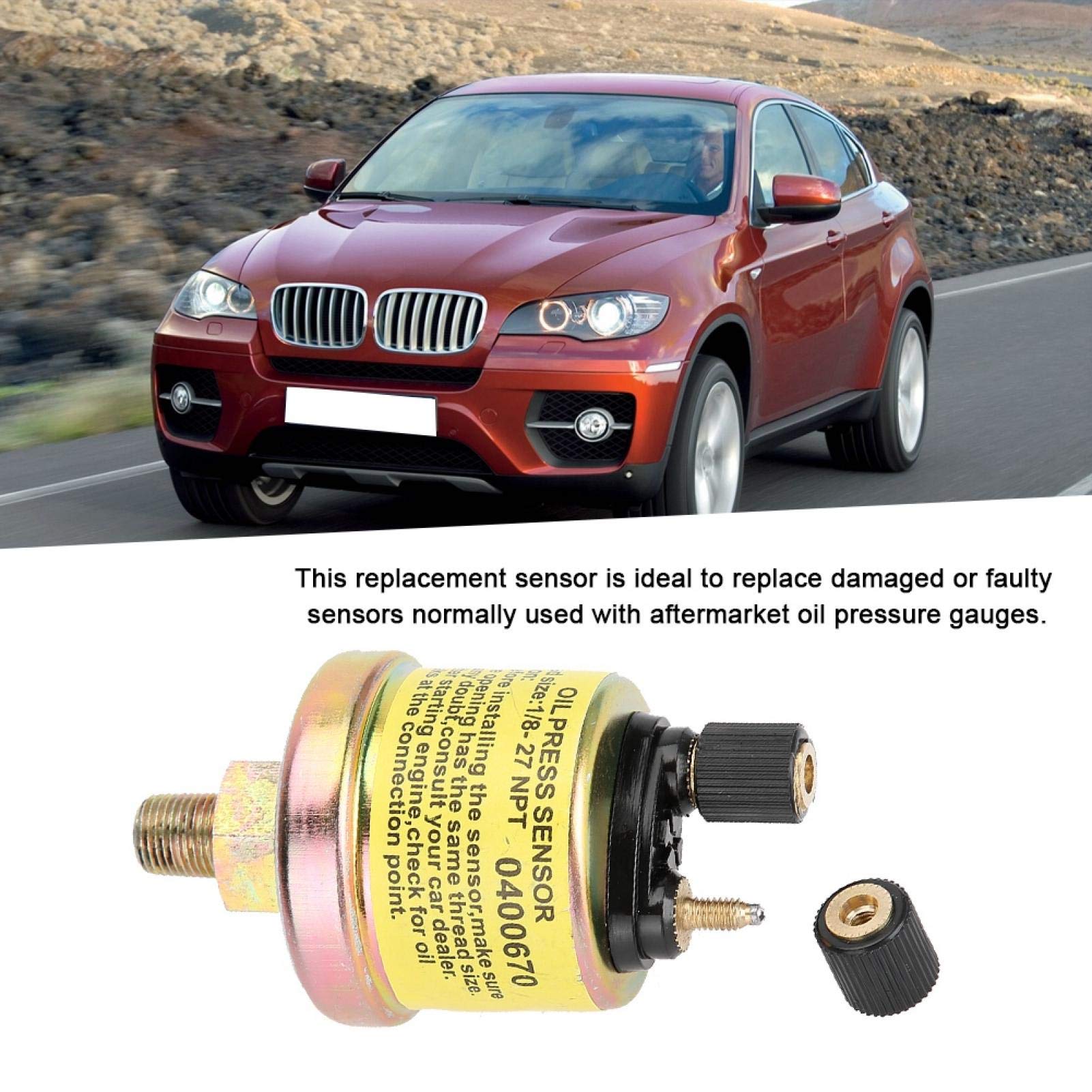 Yosoo Sensore di Pressione Olio Universale, 1/8 NPT, Ricambio per Manometro Motore