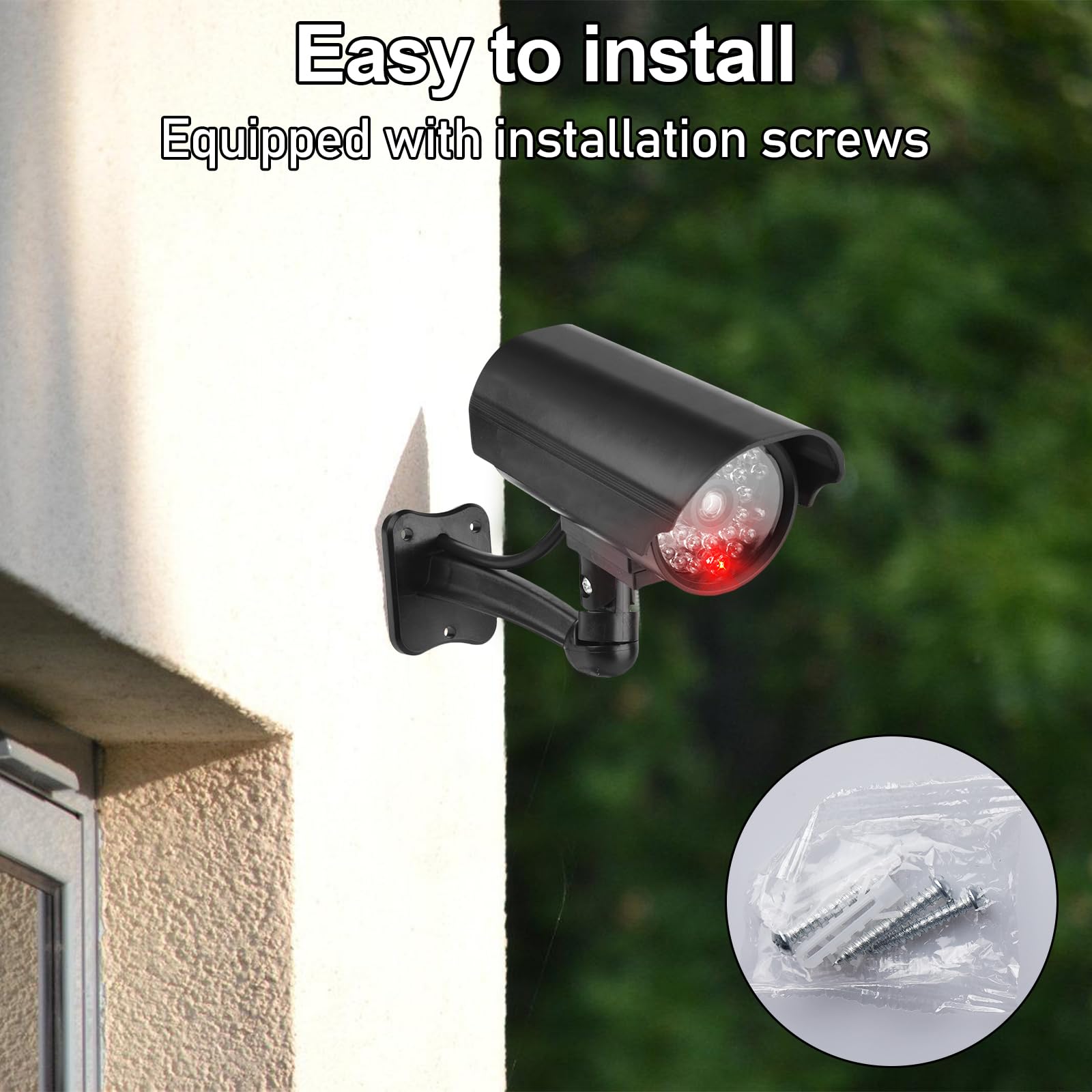 GAOUTO 4 Pezzi Telecamera Finta CCTV con LED Lampeggiante Esterna per Casa
