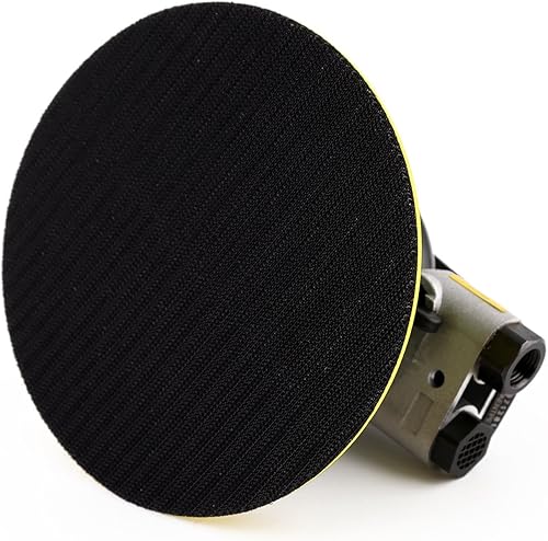 Vista 23 de lijadora orbital al azar profesional de la palma del aire de 6", lijadora neumática resistente de la acción dual Negro