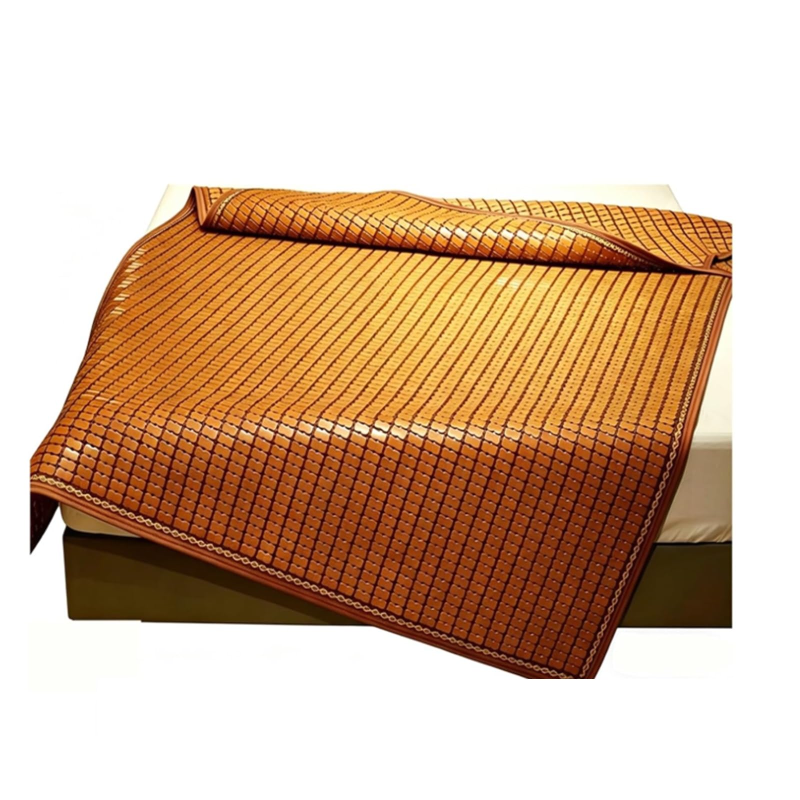 Foldable Bamboo Rattan Bed Pad,Summer Cooling Sleeping Mat, Breathable Roll-Up Sleeping Mat for Bedroom, Dormitory, Guest Room, Home(90 * 190cm/35.4 * 74.8in)